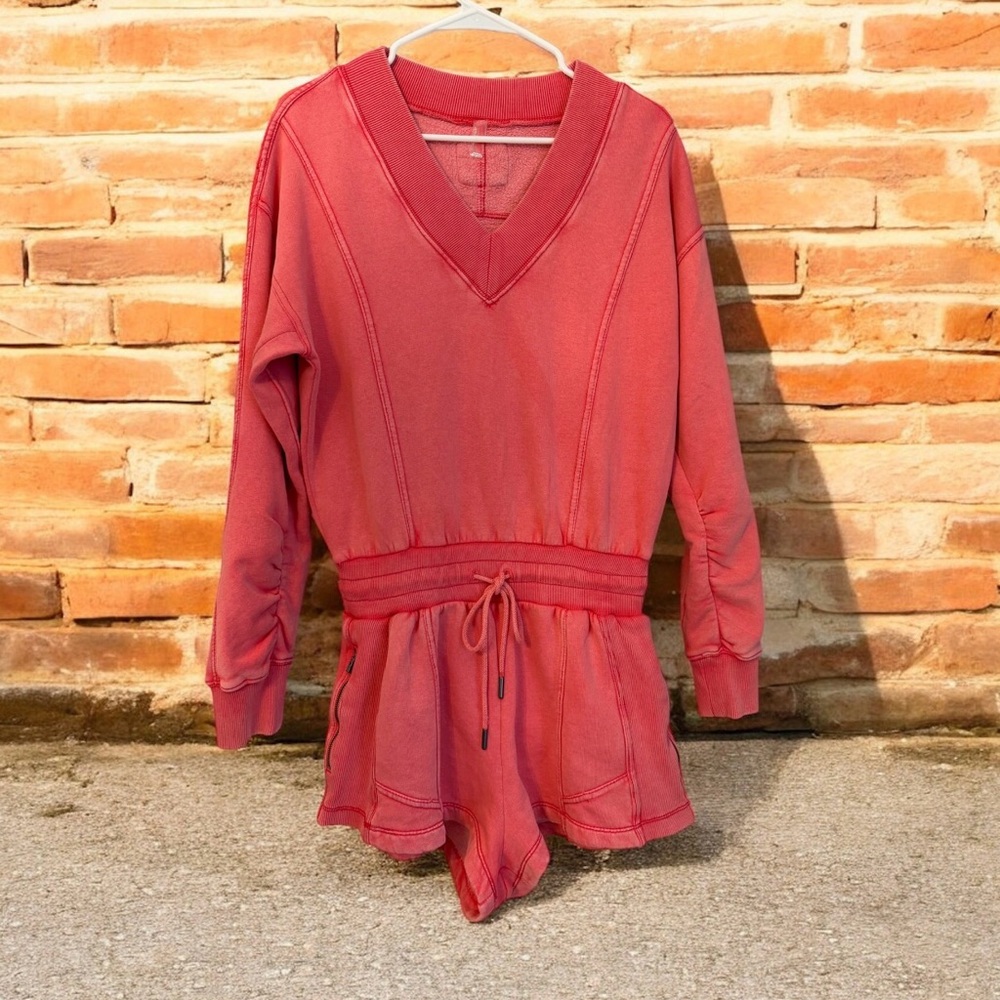 Free People FP Movement Intercept Romper 🌺 Hibiscus Oversized